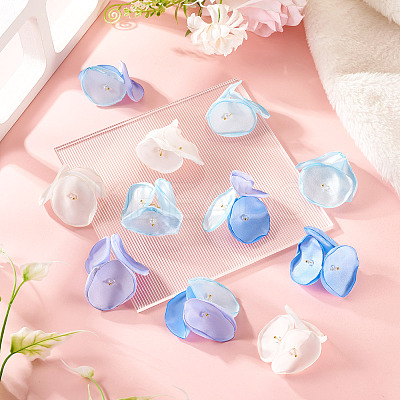 20Pcs 5 Style Silk Artificial Rose Flower Pendant PALLOY-TA00202-1