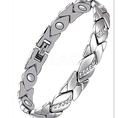 Alloy with Crystal Rhinestone Link Chain Bracelets FS-WG03E93-03-1