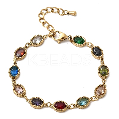304 Stainless Steel Link Chain Bracelets for Women BJEW-A093-01B-G-1