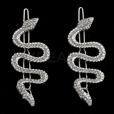 Alloy Rhinestone Hair Barrettes PHAR-B085-02P-1