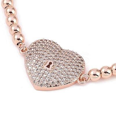 Rack Plating Brass Micro Pave Cubic Zirconia Silder Bracelets BJEW-P341-03RG-1