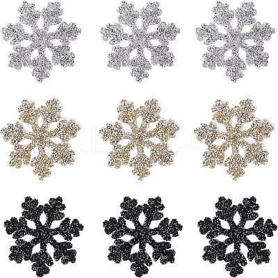 Christmas Snowflake Rhinestone Patches DIY-FG0001-72-1