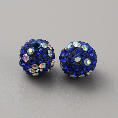 Polymer Clay Rhinestone Beads FIND-WH0419-40H-1