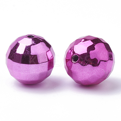 Color Plated Acrylic Beads PACR-R241-02E-1