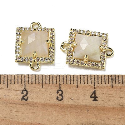 Natural Moonstone Faceted Square Links G-I375-03G-01-1