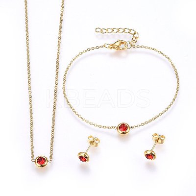 304 Stainless Steel Jewelry Sets SJEW-H144-24A-G-1
