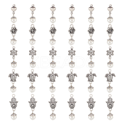 6 Sets Acrylic Imitated Pearl Pendants FIND-AR0003-37-1