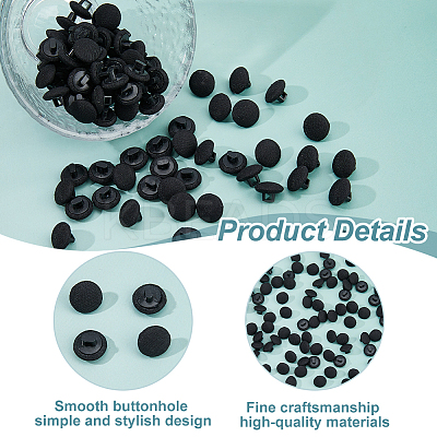 100Pcs 1-Hole Cloth Shank Buttons BUTT-FH0001-024-1