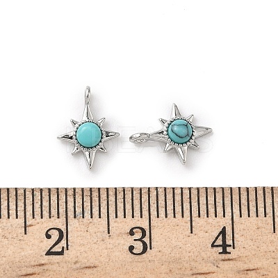 Synthetic Turquoise Star Charms KK-L250-04P-1