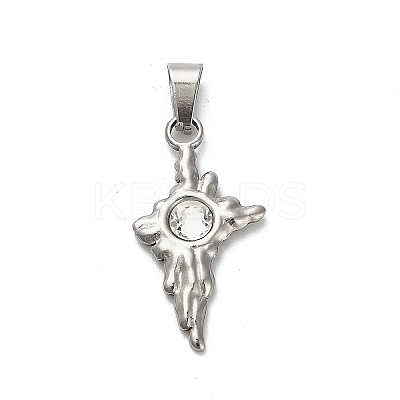 304 Stainless Steel Star Pendants STAS-Q343-02A-P-1