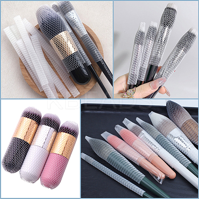 200Pcs PE Makeup Brush Protector Reusable Expandable Mesh Cover MRMJ-GF0001-51D-1