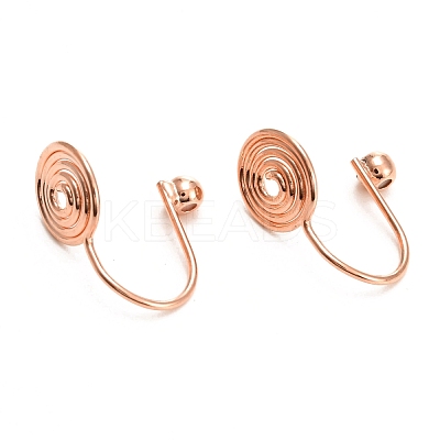 Brass Clip-on Earring Converters Findings KK-D060-02RG-1