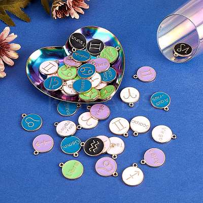 Alloy Enamel Pendants ENAM-SZ0001-12LG-RS-1