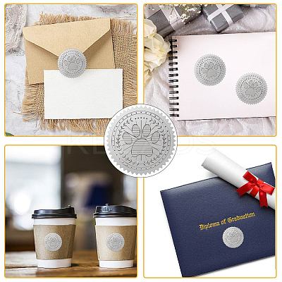 34 Sheets Silver Foil Embossed PET Picture Sticker DIY-WH0528-019-1