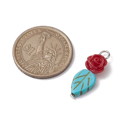 Dyed Synthetic Turquoise & Opaque Resin Pendants PALLOY-JF02713-1