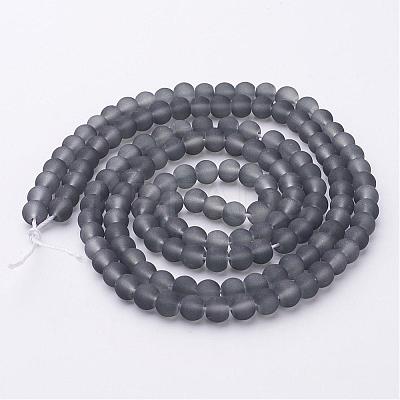 Baking Paint Transparent Glass Bead Strands X-GLAA-S031-6mm-12-1