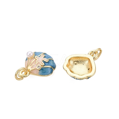Brass Enamel Charms KK-Q077-09G-03-1