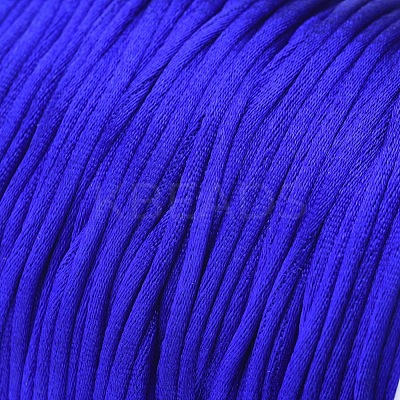 Round Nylon Satin Rattail Cord NWIR-WH0009-15A-09-1