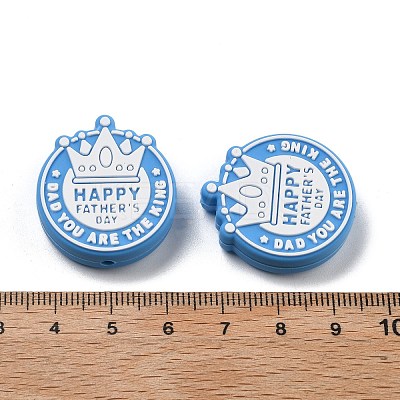 Father's Day Silicone Beads SIL-V006-02E-1