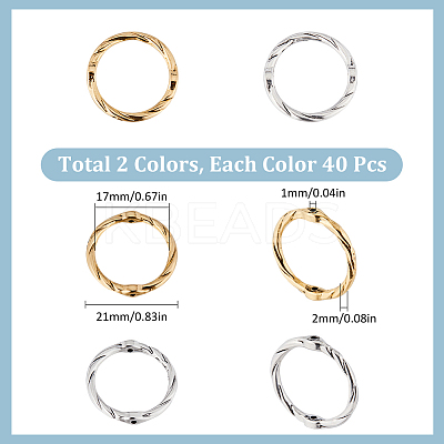 80Pcs 2 Colors Alloy Linking Rings FIND-SC0008-50-1