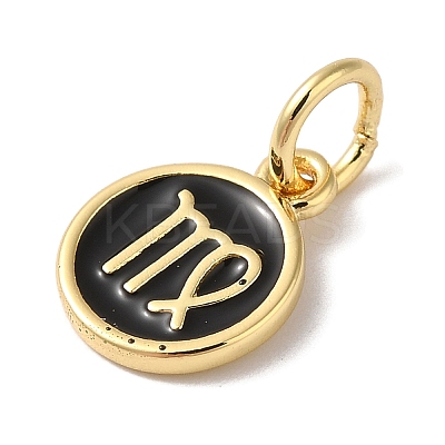 Real 18K Gold Plated Brass Enamel Charms KK-L216-001G-L-1