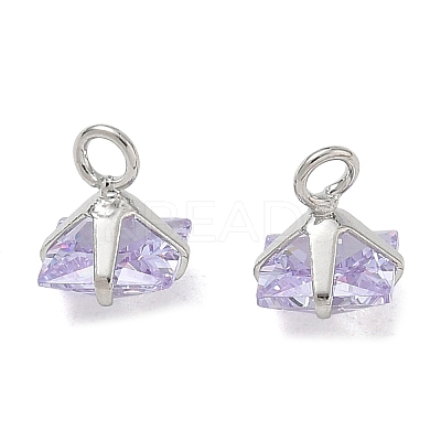 Brass Pave Cubic Zirconia Charms CU-CBABEB3-05P-04-1