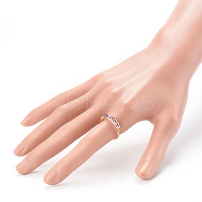 Adjustable Glass Seed Beads Finger Rings RJEW-JR00350-1
