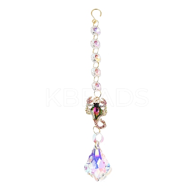 Alloy Rhinestones & Glass Charm Suncatchers HJEW-E013-01G-A-1