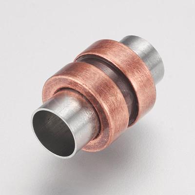 304 Stainless Steel Magnetic Clasps with Glue-in Ends STAS-F124-02ARG-1