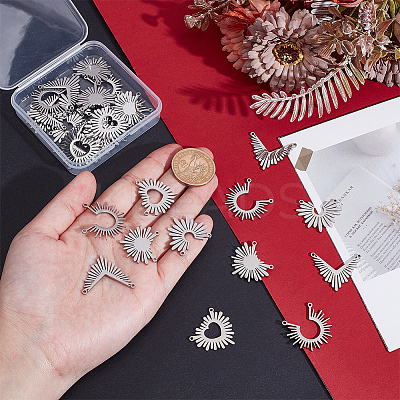 30Pcs 5 Styles Anti-Tarnish 201 Stainless Steel Pendants STAS-UN0062-07P-1