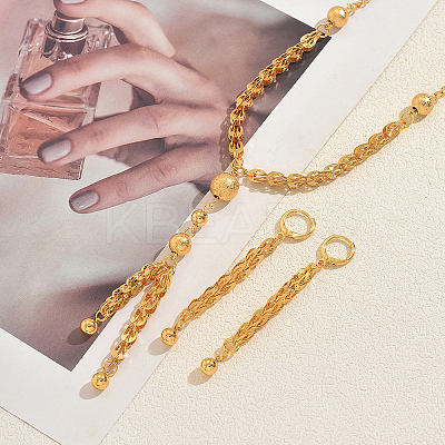 Vintage Alloy Hollow Round Tassel Earrings & Necklaces for Women GB9842-1