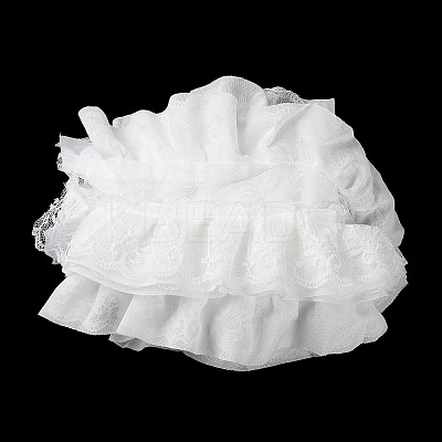 3-Layer Pleated Chiffon Flower Lace Trim OCOR-XCP0002-11A-1