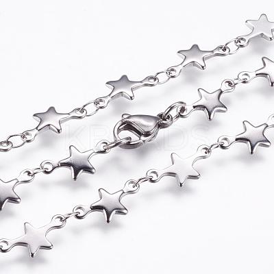 304 Stainless Steel Chain Necklaces STAS-P164-27-1