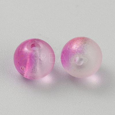 Transparent Frosted Glass Beads GLAA-WH0032-21E-1