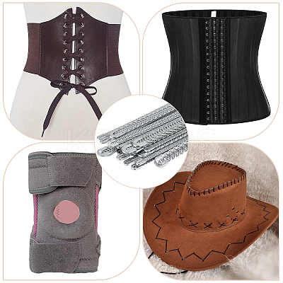 30Pcs 3 Styles Carbon Steel Spiral Corset Boning Stay FIND-GF0005-98-1