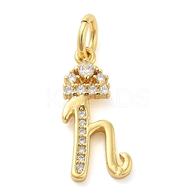 Brass Micro Pave Cubic Zirconia Pendants KK-M273-01G-H-1
