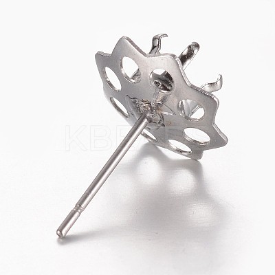 Non-Tarnish 201 Stainless Steel Stud Earring Settings STAS-G073-70P-1