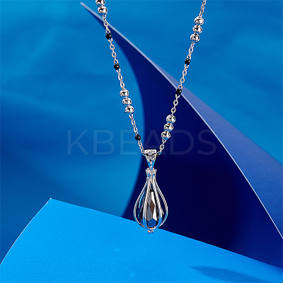 1Pc 925 Sterling Silver Bead Cage Pendants STER-PH0004-19P-1