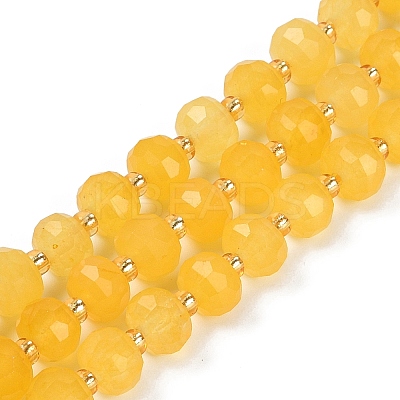 Natural Yellow Agate(Dyed & Heated) Beads Strands G-H057-A14-03-1