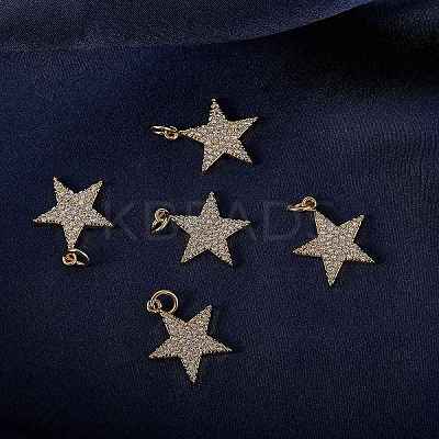 5Pcs Brass Micro Pave Clear Cubic Zirconia Charms ZIRC-SZ0002-64-1