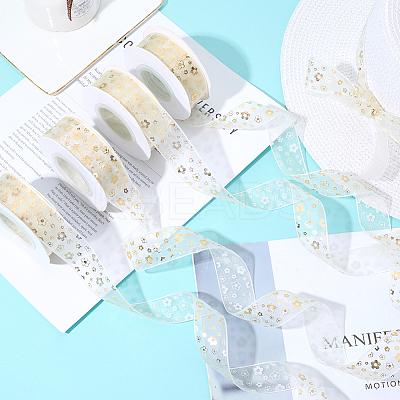 9M Hot Stamping Star Polyester Chiffon Ribbons OCOR-WH20018-11A-1