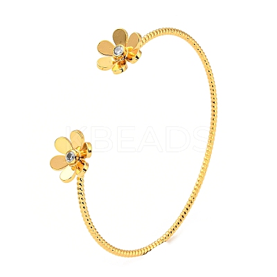 Clear Cubic Zirconia Cuff Bangles LS-BJEW-P305-05G-1