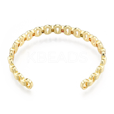 Cubic Zirconia Oval Open Cuff Bangle BJEW-N014-019-1