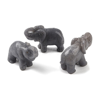 Dyed & Heated Natural Blue Aventurine Carved Elephant Decorations DJEW-M013-01A-1