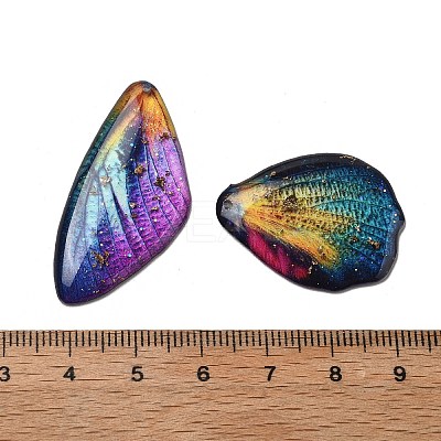4Pcs Transparent Epoxy Resin Butterfly Wings Pendants RESI-C057-05C-1