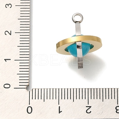 Ion Plating(IP) 304 Stainless Steel Opaque Resin Pendants STAS-P371-001G-1