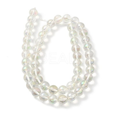 Transparent Electroplate Glass Beads Strands GLAA-T032-T8mm-C10-1