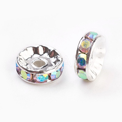 Brass Rhinestone Spacer Beads RB-A014-Z10mm-28S-1