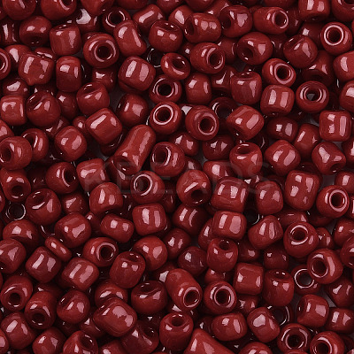 6/0 Opaque Colours Round Glass Seed Beads X-SEED-A010-4mm-45B-1