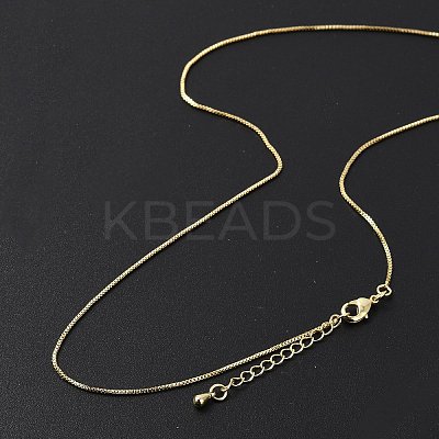 Brass Box Chain Necklaces for Women X-NJEW-D302-42G-1